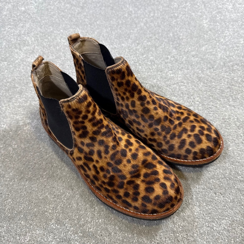 Boden Oakington Leopard Print Calf Hair Chelsea Boots Ankle EU39 US8 Mob Wife - Picture 4 of 14